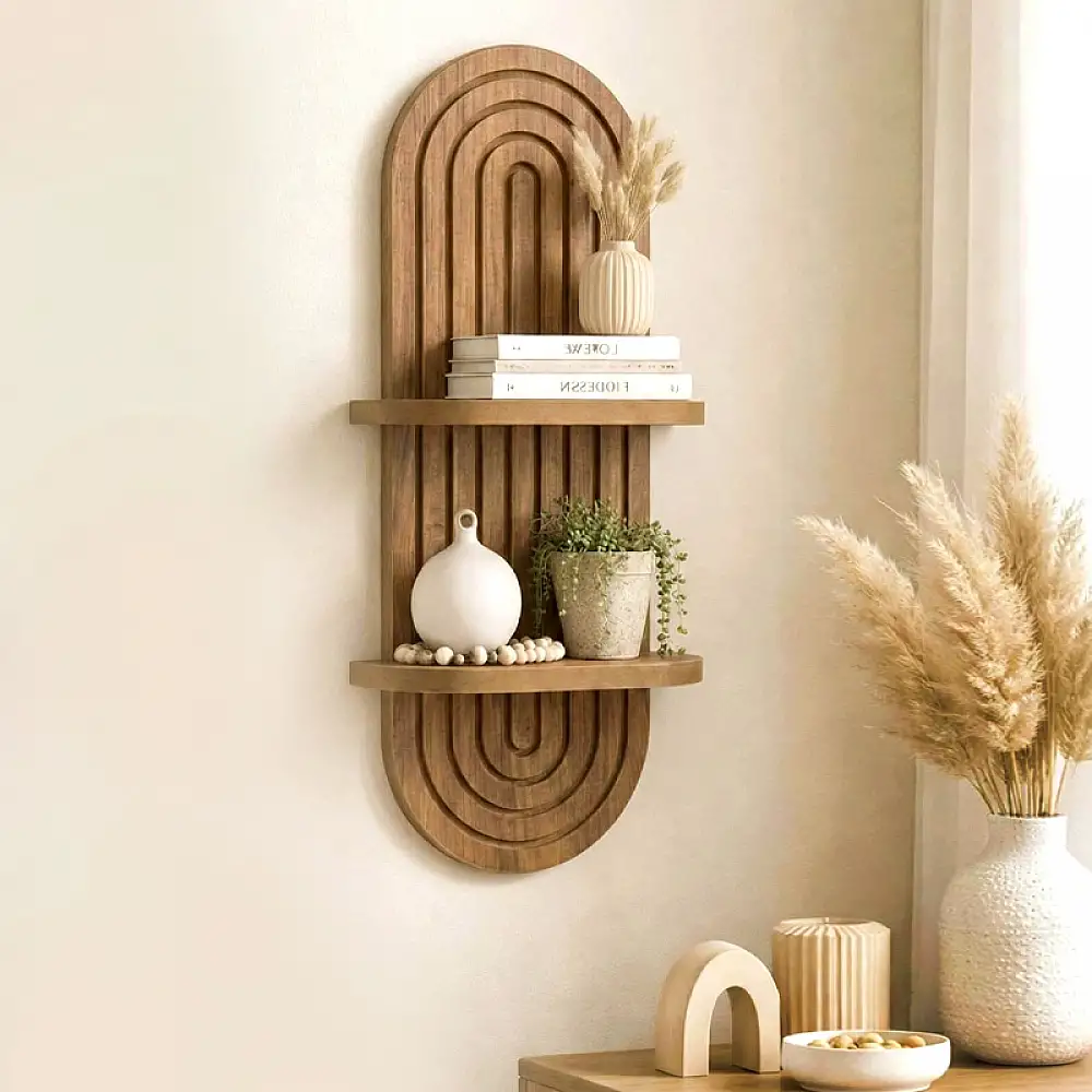 Ραφιέρα τοίχου Artwill Megapap Mdf χρώμα oak 26x13x70εκ. | GP052-0276,1