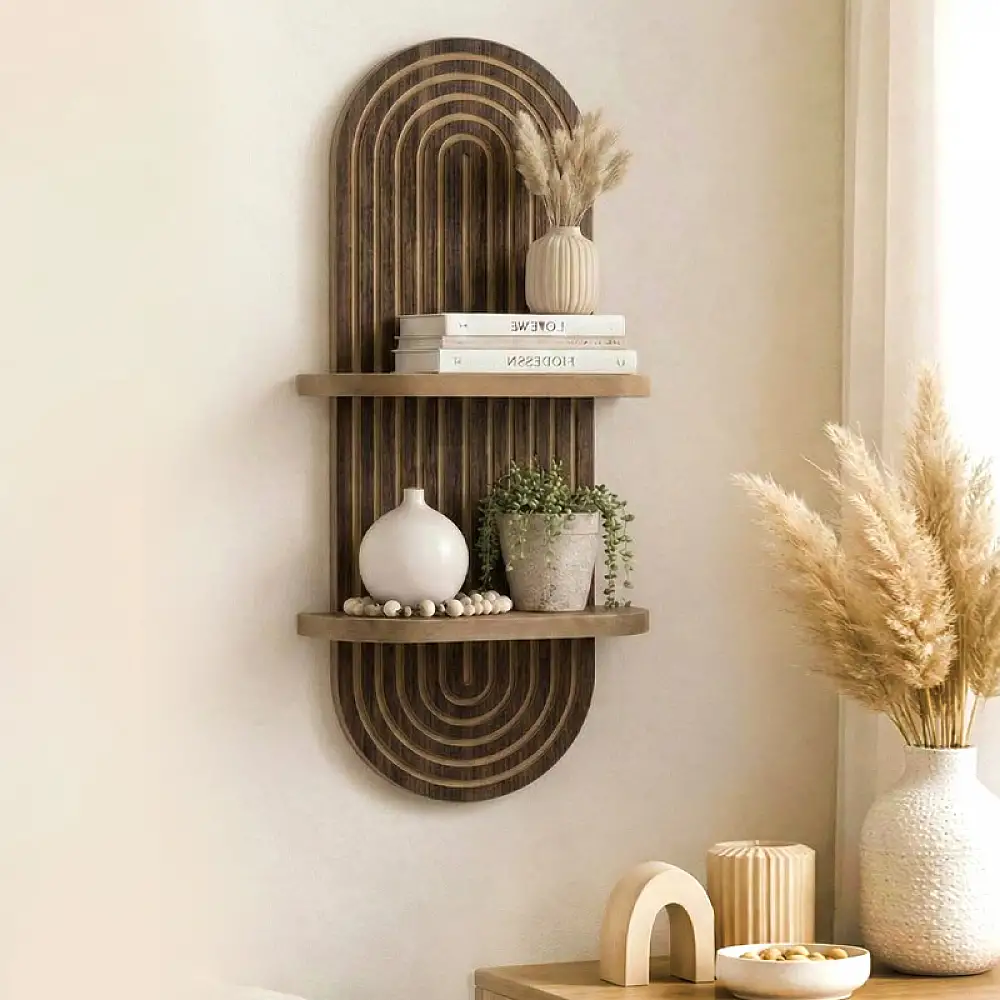 Ραφιέρα τοίχου Artwill Megapap Mdf χρώμα wenge 26x13x70εκ. | GP052-0276,2