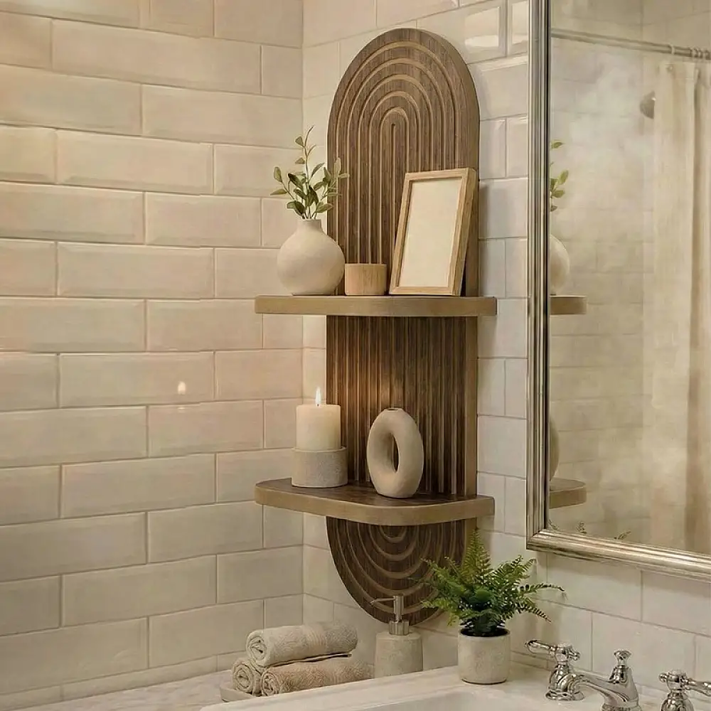 Ραφιέρα τοίχου Artwill Megapap Mdf χρώμα wenge 26x13x70εκ. | GP052-0276,2