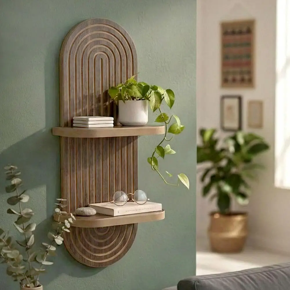 Ραφιέρα τοίχου Artwill Megapap Mdf χρώμα wenge 26x13x70εκ. | GP052-0276,2