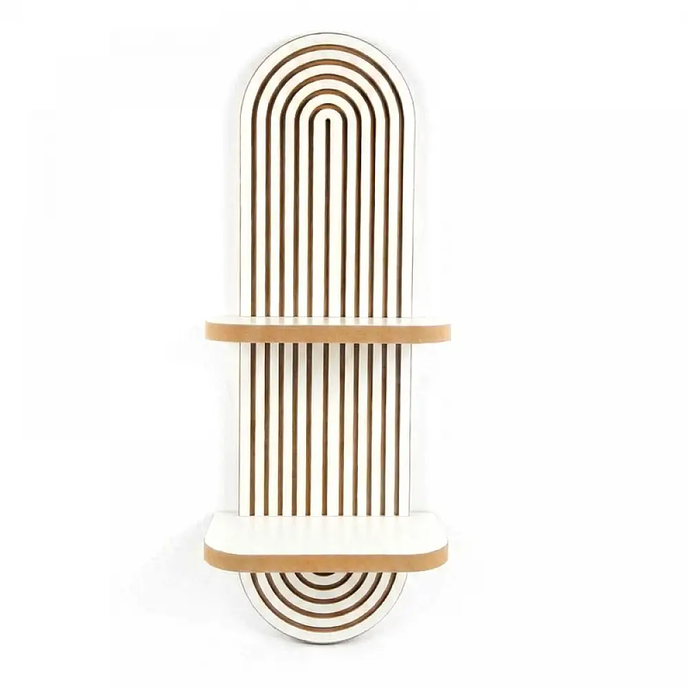 Ραφιέρα τοίχου Artwill Megapap Mdf χρώμα λευκό - oak 26x13x70εκ. | GP052-0276,3