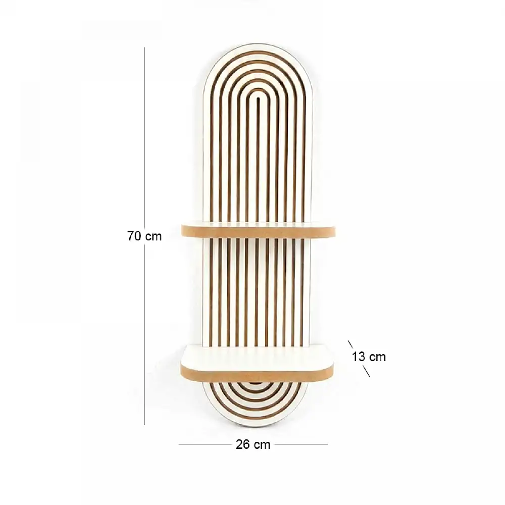 Ραφιέρα τοίχου Artwill Megapap Mdf χρώμα λευκό - oak 26x13x70εκ. | GP052-0276,3
