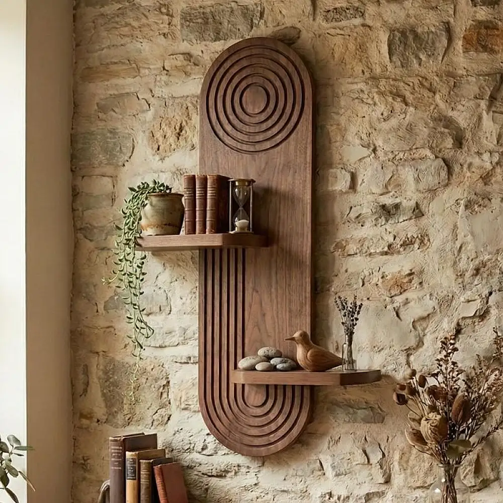 Ραφιέρα τοίχου Artwill Megapap Mdf χρώμα wenge 46x13x70εκ. | GP052-0277,2