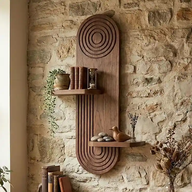 Ραφιέρα τοίχου Artwill Megapap Mdf χρώμα wenge 46x13x70εκ. | GP052-0277,2