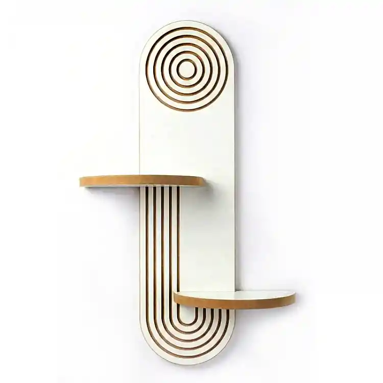 Ραφιέρα τοίχου Artwill Megapap Mdf χρώμα λευκό - oak 46x13x70εκ. | GP052-0277,3