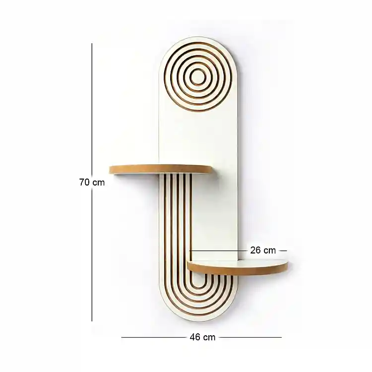 Ραφιέρα τοίχου Artwill Megapap Mdf χρώμα λευκό - oak 46x13x70εκ. | GP052-0277,3