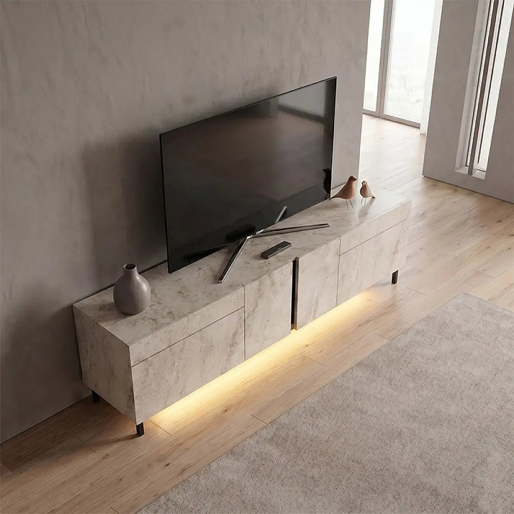 Έπιπλο τηλεόρασης Arlen Megapap με Led Rgb χρώμα travertine 180x32x50εκ. | GP052-0278,2