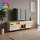 Έπιπλο τηλεόρασης Norm Megapap με Led Rgb χρώμα travertine - χρυσό 180x32x55εκ. | GP052-0279,2