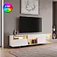 Έπιπλο τηλεόρασης Norm Megapap με Led Rgb χρώμα λευκό - χρυσό 180x32x55εκ. | GP052-0279,3