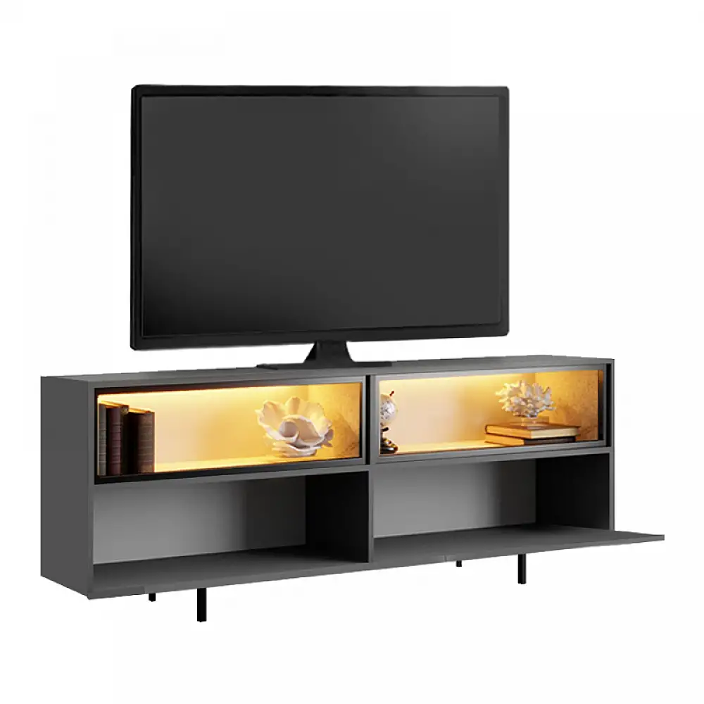 Έπιπλο τηλεόρασης Eco Megapap με Led Rgb χρώμα ανθρακί 180x32x67εκ. | GP052-0280,1