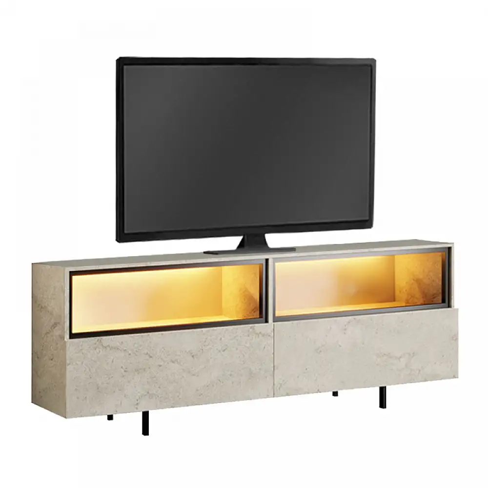 Έπιπλο τηλεόρασης Eco Megapap με Led Rgb χρώμα travertine 180x32x67εκ. | GP052-0280,2
