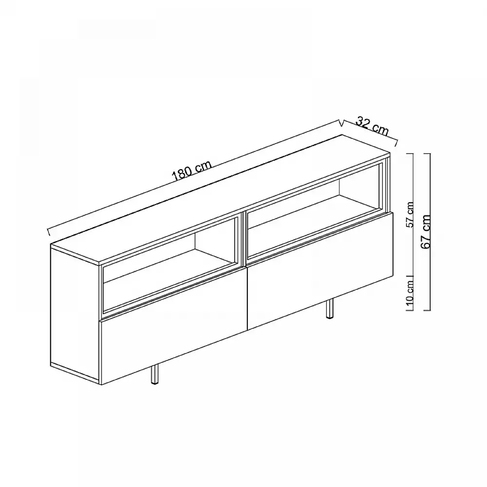 Έπιπλο τηλεόρασης Eco Megapap με Led Rgb χρώμα travertine 180x32x67εκ. | GP052-0280,2