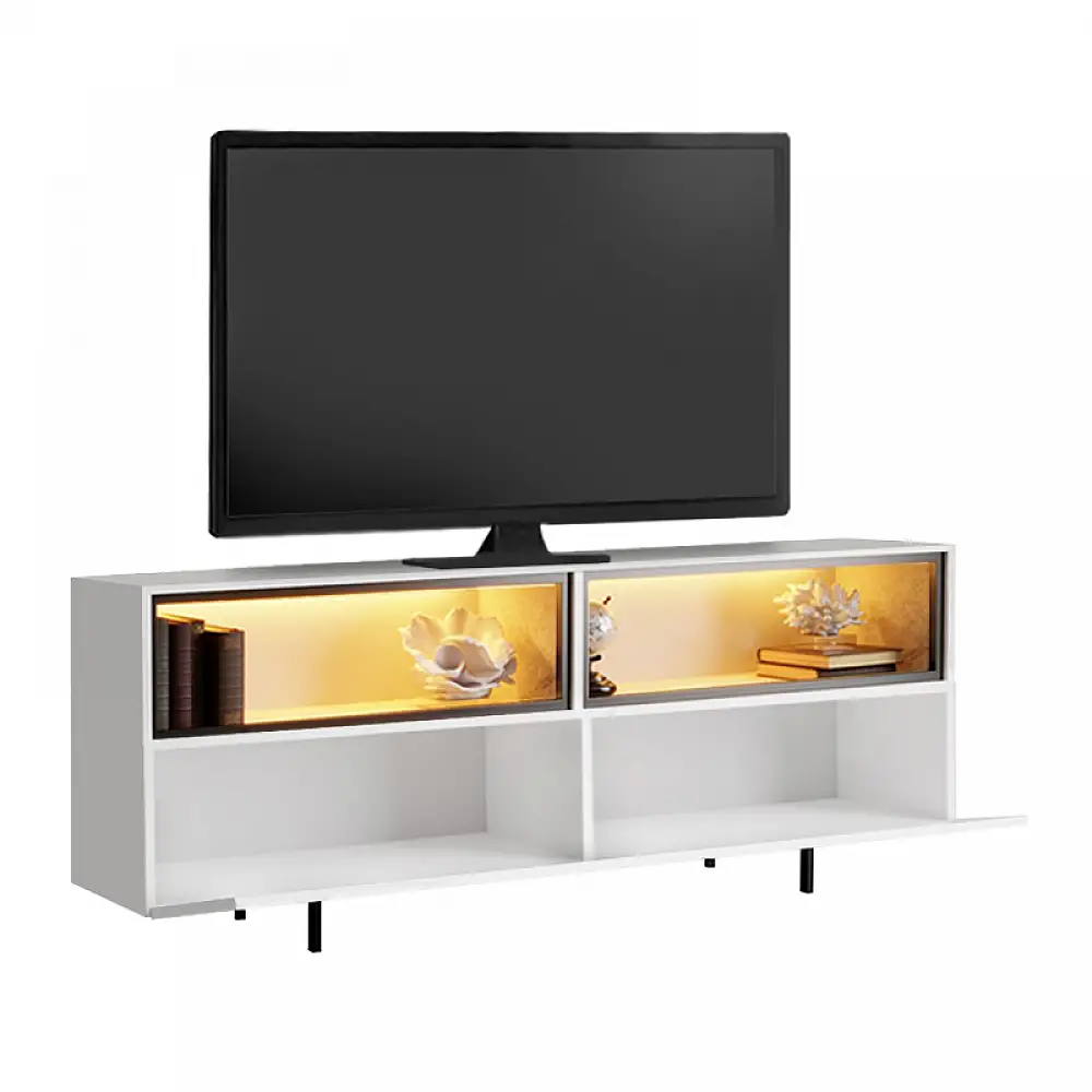 Έπιπλο τηλεόρασης Eco Megapap με Led Rgb χρώμα λευκό 180x32x67εκ. | GP052-0280,3