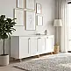 Μπουφές Bohemian Megapap χρώμα λευκό - φυσικό οξιάς 180x40x75εκ. | GP052-0285,1
