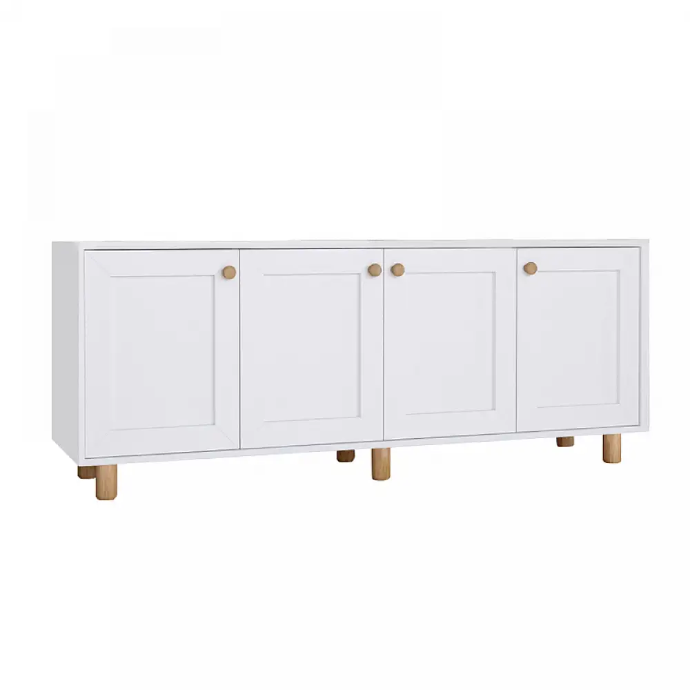 Μπουφές Bohemian Megapap χρώμα λευκό - φυσικό οξιάς 180x40x75εκ. | GP052-0285,1