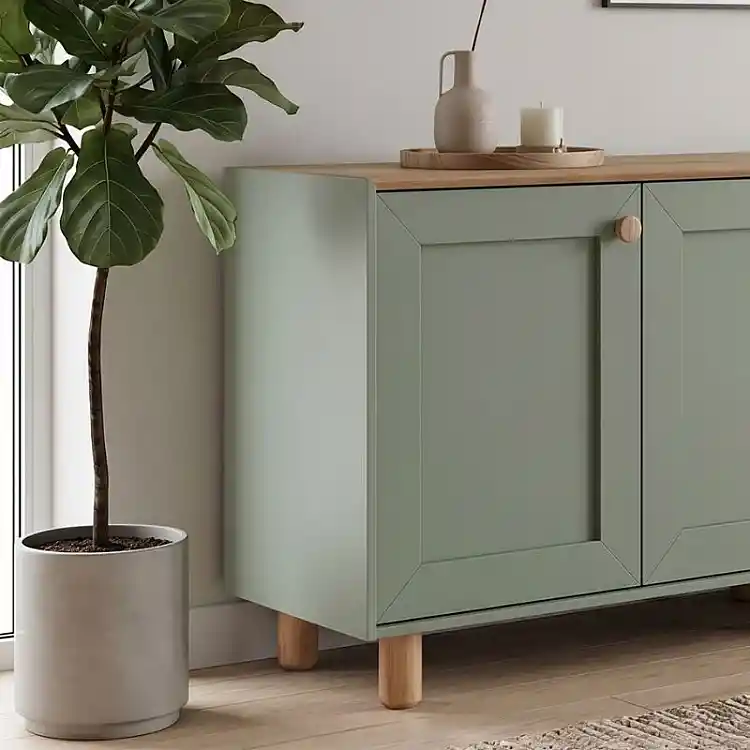 Μπουφές Bohemian Megapap χρώμα πράσινο - φυσικό οξιάς 180x40x75εκ. | GP052-0285,2