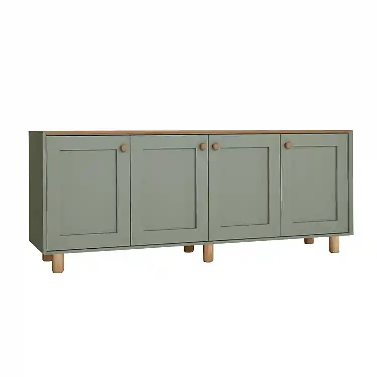 Μπουφές Bohemian Megapap χρώμα πράσινο - φυσικό οξιάς 180x40x75εκ. | GP052-0285,2