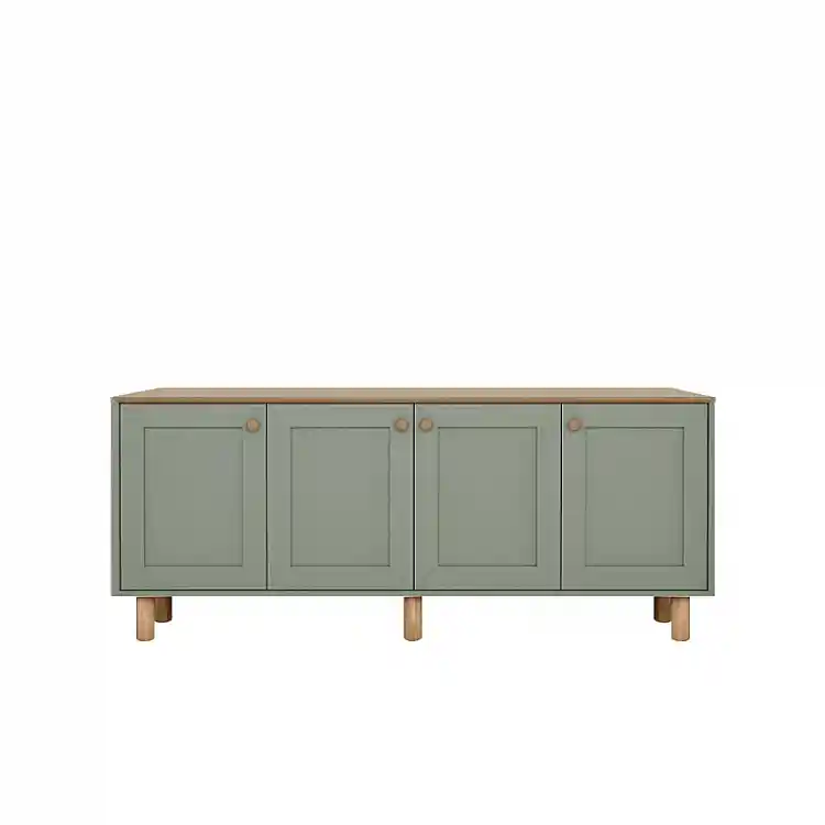 Μπουφές Bohemian Megapap χρώμα πράσινο - φυσικό οξιάς 180x40x75εκ. | GP052-0285,2