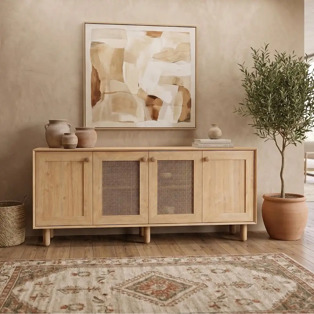 Μπουφές Bohemian Megapap χρώμα φυσικό οξιάς 180x40x75εκ. | GP052-0287,1