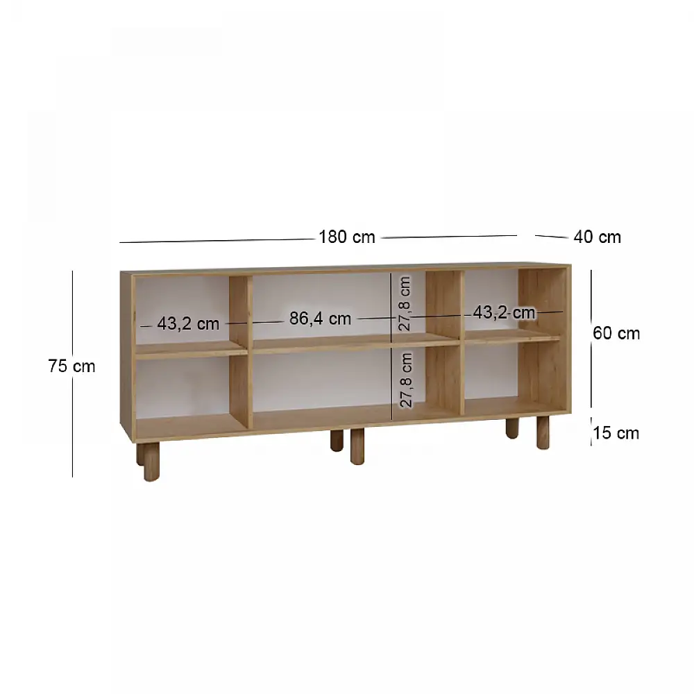 Μπουφές Bohemian Megapap χρώμα φυσικό οξιάς 180x40x75εκ. | GP052-0287,1