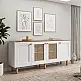 Μπουφές Bohemian Megapap χρώμα λευκό - φυσικό οξιάς 180x40x75εκ. | GP052-0287,2
