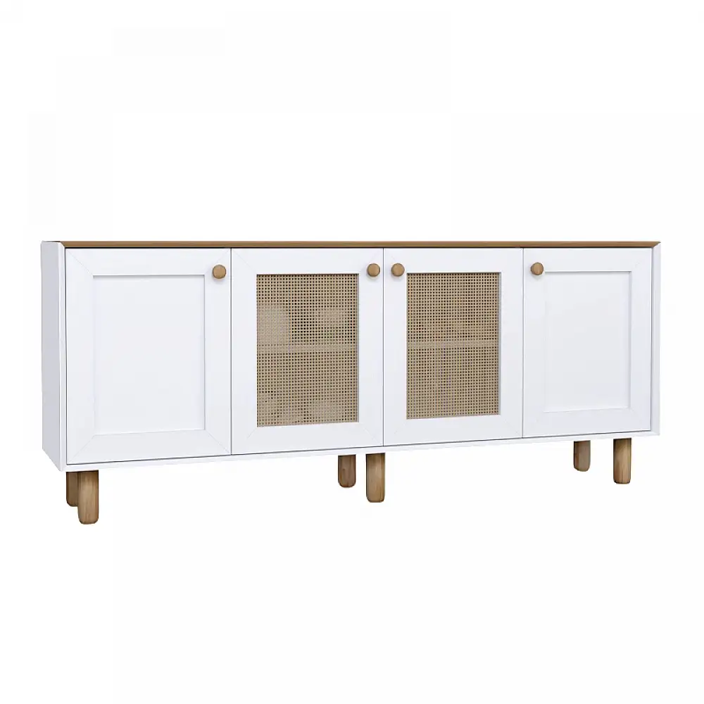 Μπουφές Bohemian Megapap χρώμα λευκό - φυσικό οξιάς 180x40x75εκ. | GP052-0287,2
