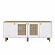 Μπουφές Bohemian Megapap χρώμα λευκό - φυσικό οξιάς 180x40x75εκ. | GP052-0287,2