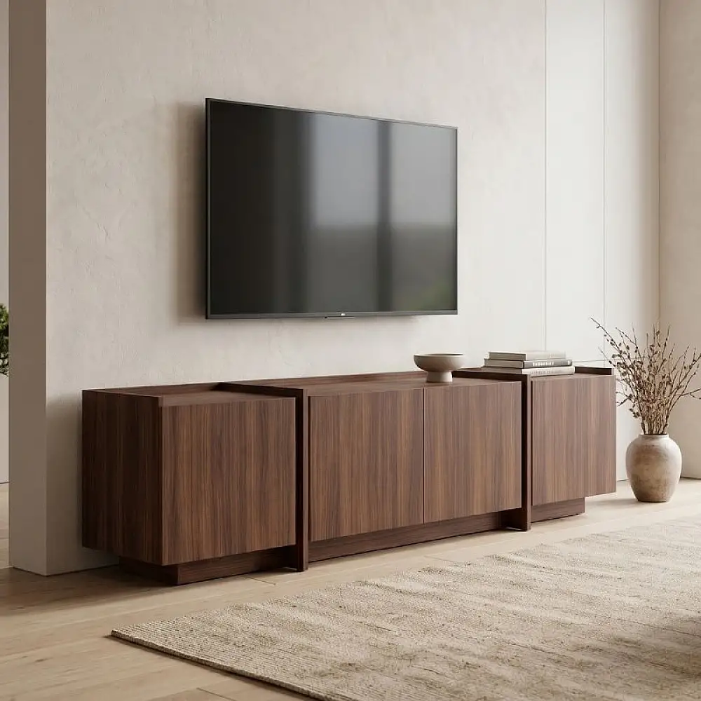 Έπιπλο τηλεόρασης Dorma Megapap χρώμα καρυδί 180x35x46,2εκ. | GP052-0288,1
