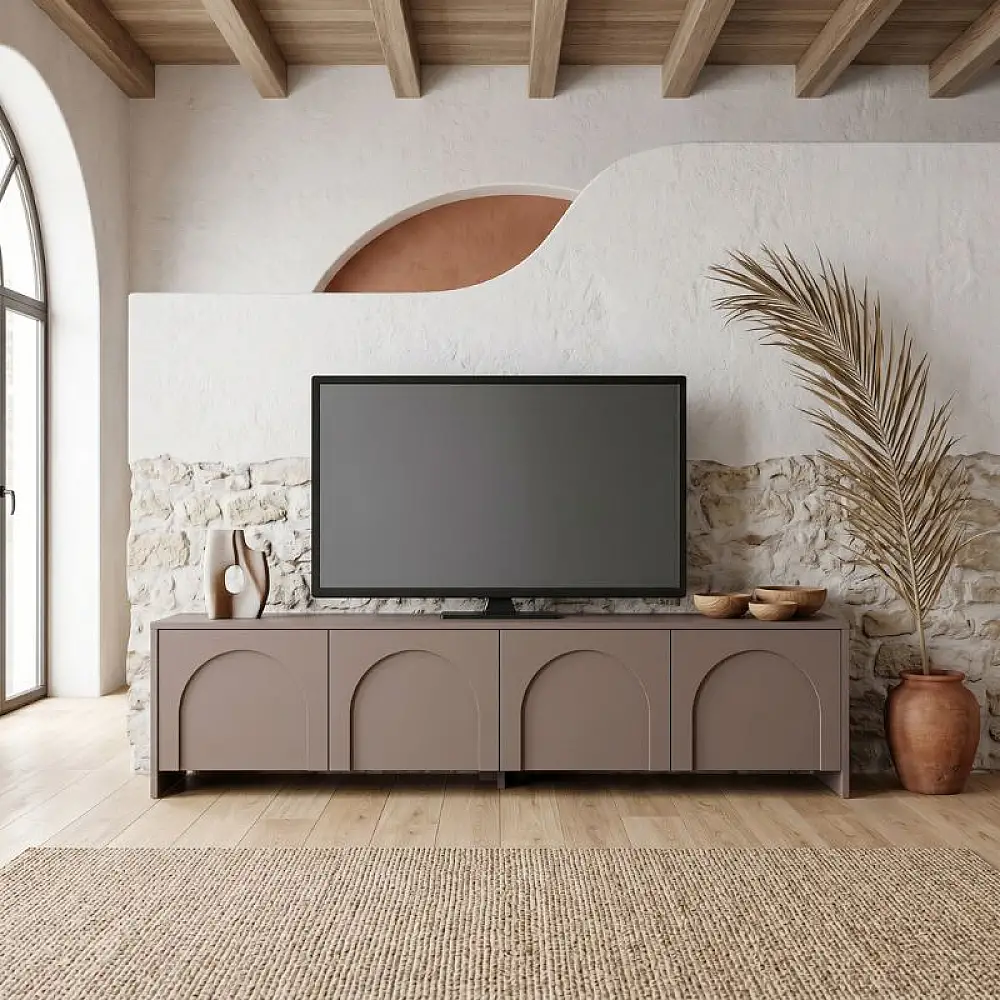 Έπιπλο τηλεόρασης Aurelia Megapap χρώμα μόκα 180x32x45εκ. | GP052-0290,1