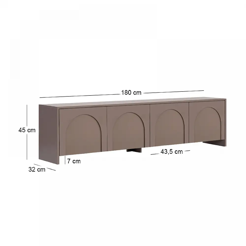 Έπιπλο τηλεόρασης Aurelia Megapap χρώμα μόκα 180x32x45εκ. | GP052-0290,1