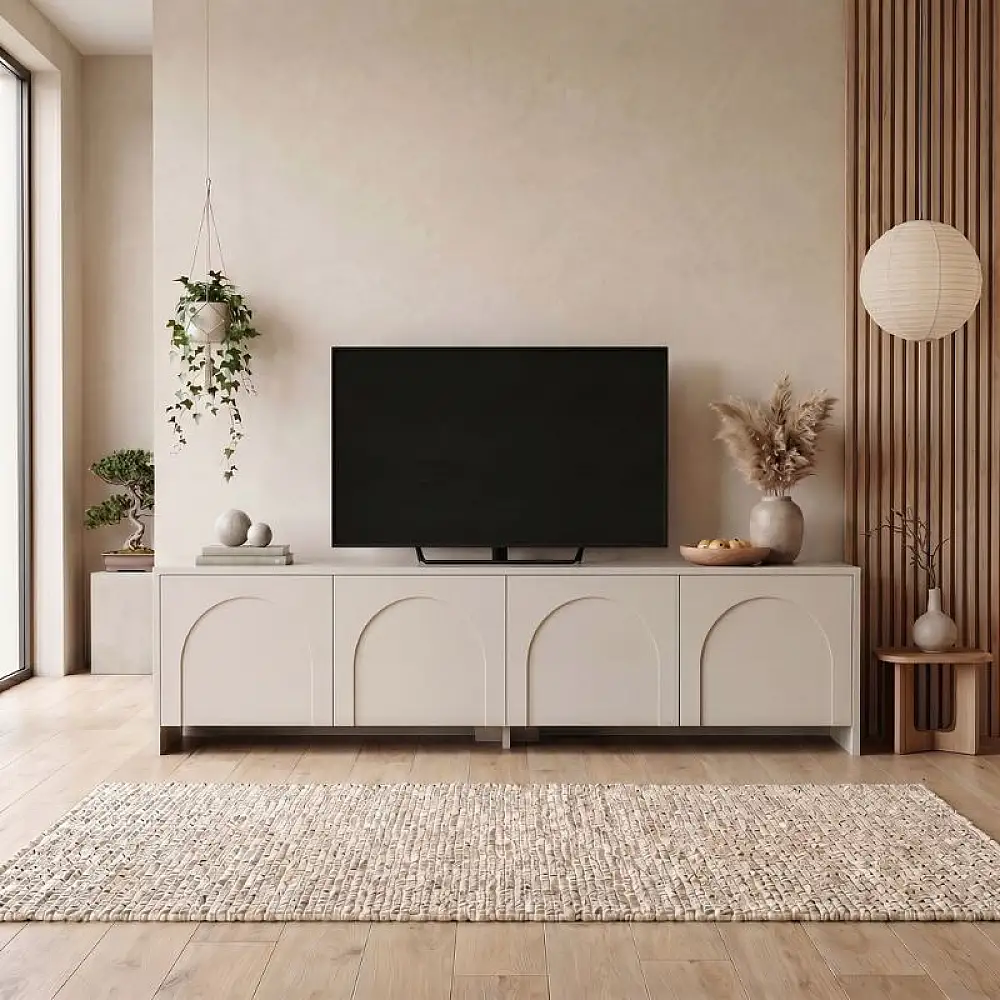 Έπιπλο τηλεόρασης Aurelia Megapap χρώμα κρεμ 180x32x45εκ. | GP052-0290,2