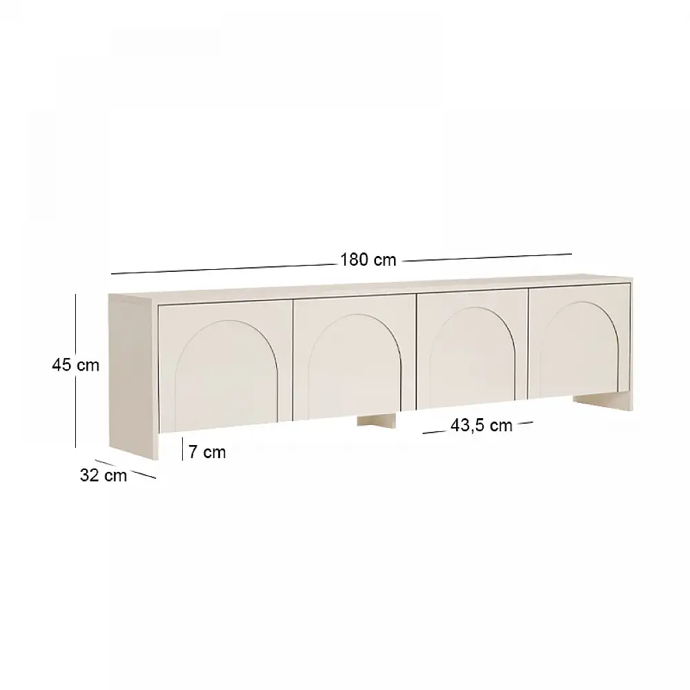 Έπιπλο τηλεόρασης Aurelia Megapap χρώμα κρεμ 180x32x45εκ. | GP052-0290,2
