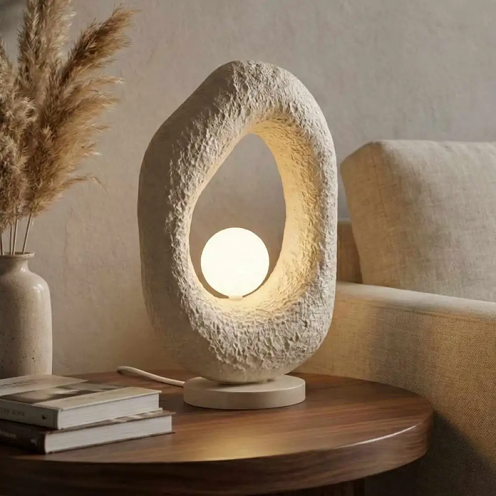 Φωτιστικό επιτραπέζιο Zoga Megapap G9 fiberglass μονόφωτο χρώμα εκρού 30x17x50εκ. | GP052-0298,1