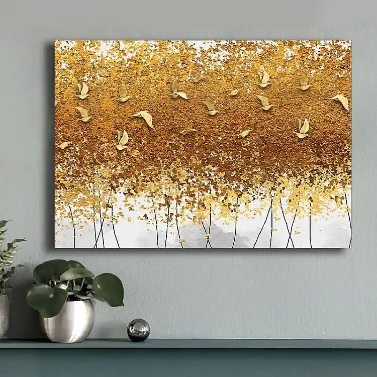 Πίνακας σε καμβά "Golden Birds" Megapap ψηφιακής εκτύπωσης 100x70x3εκ. | GP052-0304,1