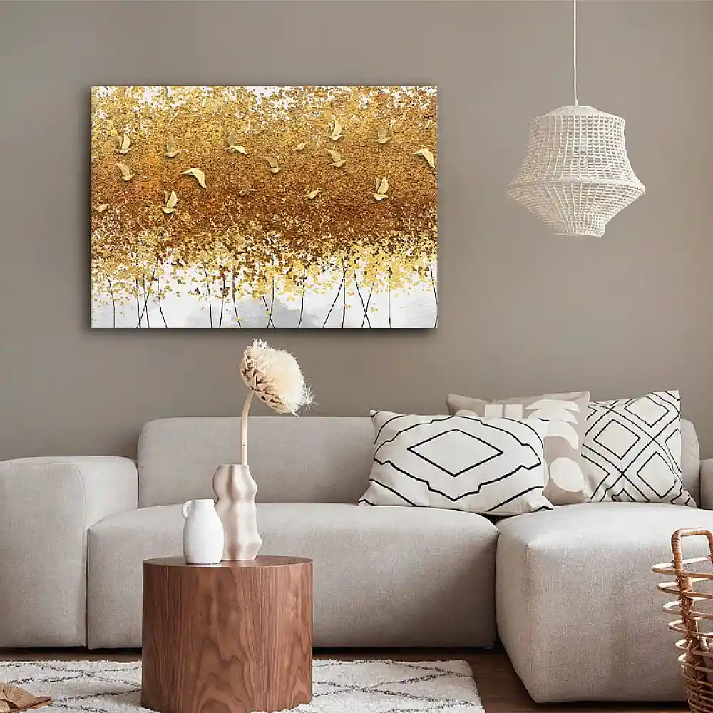 Πίνακας σε καμβά "Golden Birds" Megapap ψηφιακής εκτύπωσης 100x70x3εκ. | GP052-0304,1
