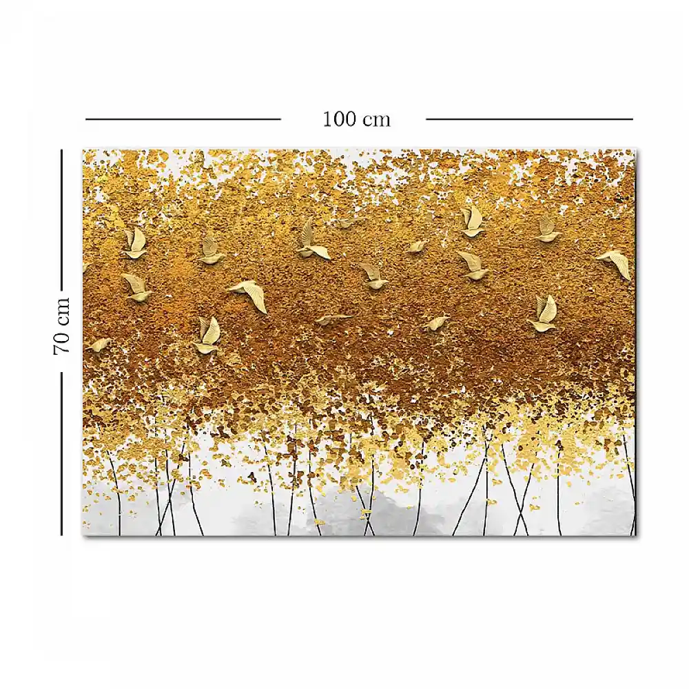 Πίνακας σε καμβά "Golden Birds" Megapap ψηφιακής εκτύπωσης 100x70x3εκ. | GP052-0304,1