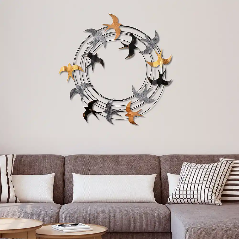 Διακοσμητικό τοίχου Spiral Flock Megapap μεταλλικό χρώμα μαύρο - bronze - ασημί 87x87εκ. | GP052-0305,1