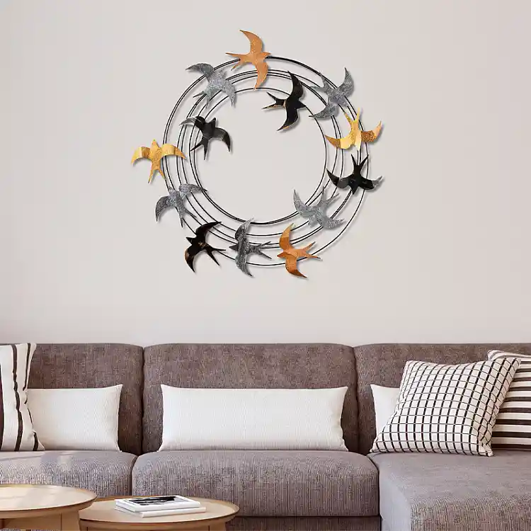 Διακοσμητικό τοίχου Spiral Flock Megapap μεταλλικό χρώμα μαύρο - bronze - ασημί 87x87εκ. | GP052-0305,1