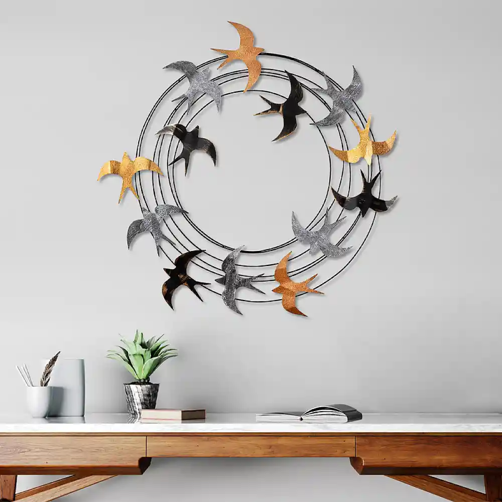 Διακοσμητικό τοίχου Spiral Flock Megapap μεταλλικό χρώμα μαύρο - bronze - ασημί 87x87εκ. | GP052-0305,1