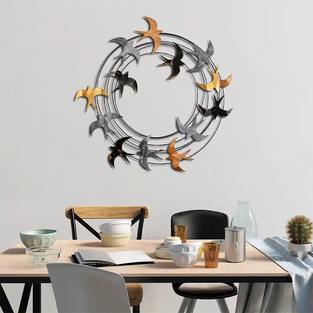 Διακοσμητικό τοίχου Spiral Flock Megapap μεταλλικό χρώμα μαύρο - bronze - ασημί 87x87εκ. | GP052-0305,1