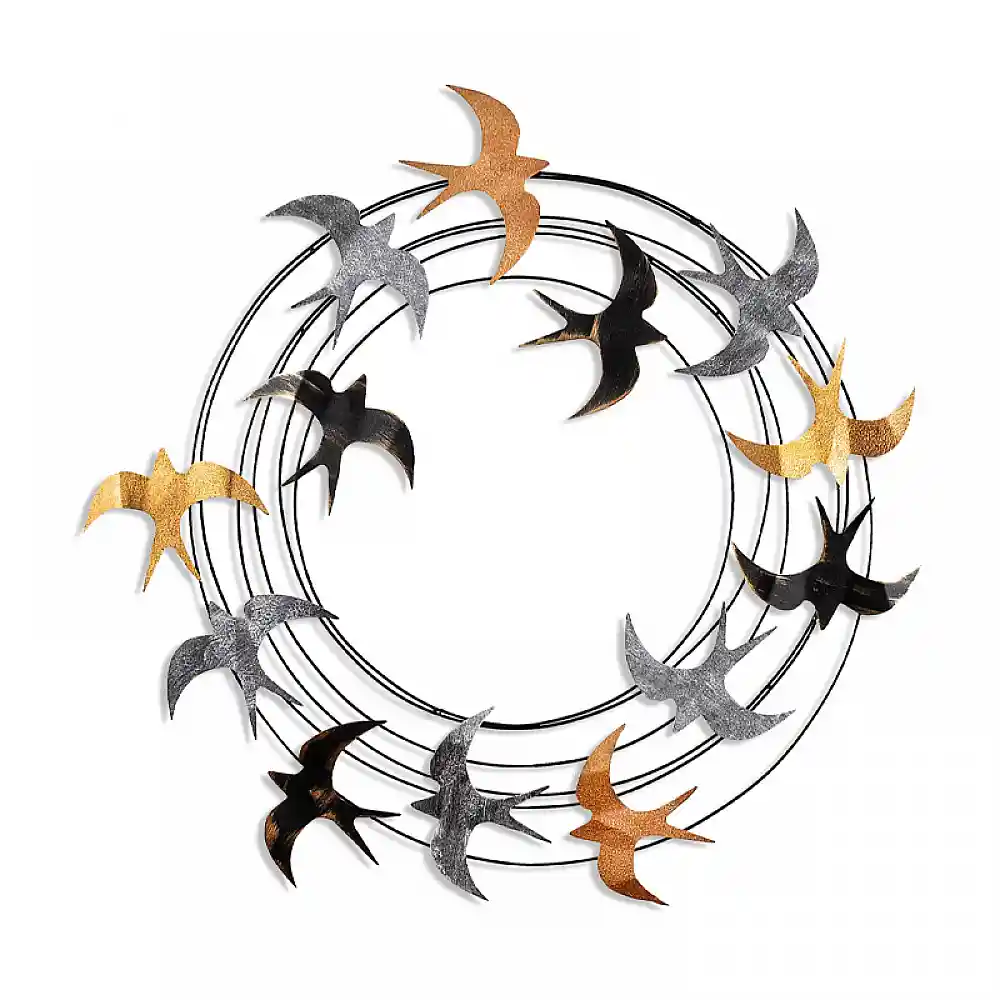 Διακοσμητικό τοίχου Spiral Flock Megapap μεταλλικό χρώμα μαύρο - bronze - ασημί 87x87εκ. | GP052-0305,1