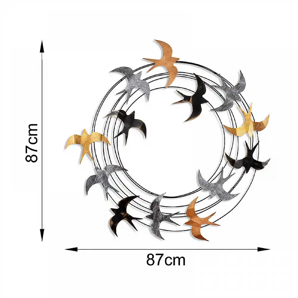 Διακοσμητικό τοίχου Spiral Flock Megapap μεταλλικό χρώμα μαύρο - bronze - ασημί 87x87εκ. | GP052-0305,1