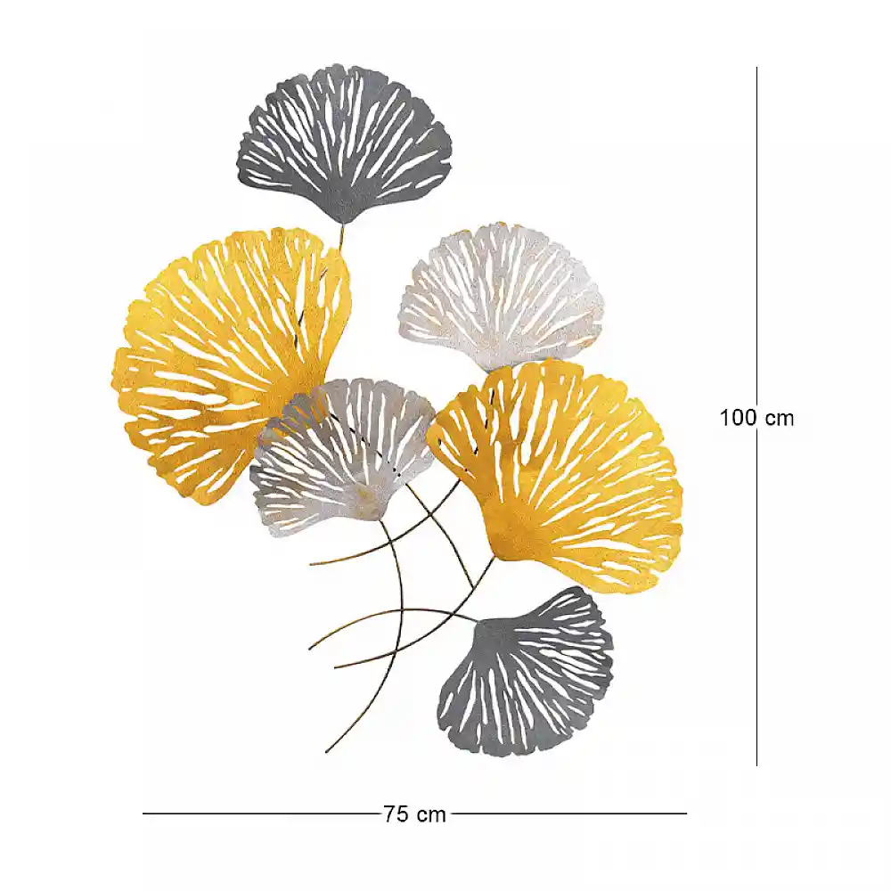Διακοσμητικό τοίχου Metal Flower Megapap μεταλλικό χρώμα bronze - ασημί 75x100εκ. | GP052-0307,1