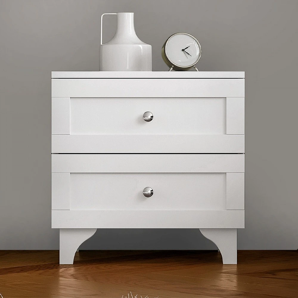 Κομοδίνο Emily Megapap χρώμα λευκό 45x42x55εκ. Κομοδίνο Emily Megapap χρώμα λευκό 45x42x55εκ.