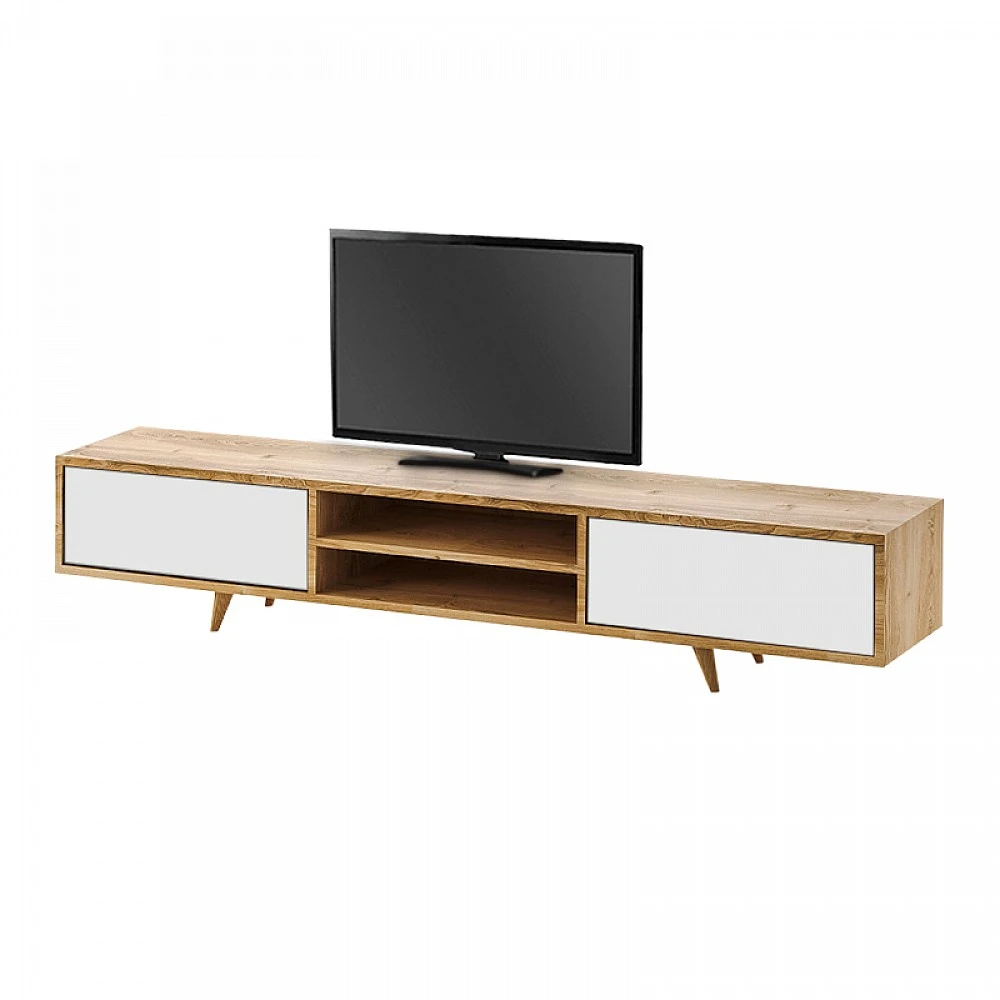 Έπιπλο τηλεόρασης Serine Megapap χρώμα sapphire oak - λευκό 170x37x45εκ. Έπιπλο τηλεόρασης Serine Megapap χρώμα sapphire oak - λευκό 170x37x45εκ.