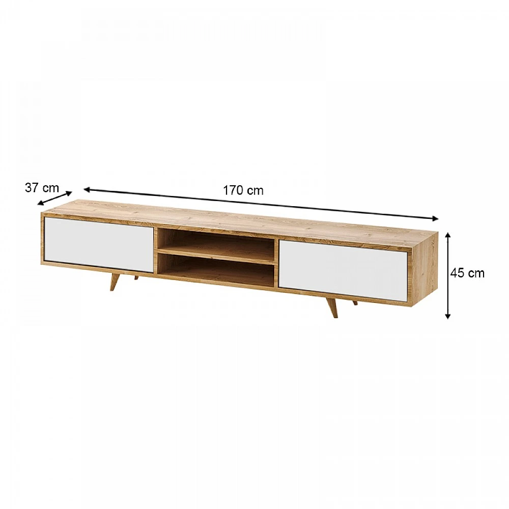 Έπιπλο τηλεόρασης Serine Megapap χρώμα sapphire oak - λευκό 170x37x45εκ. Έπιπλο τηλεόρασης Serine Megapap χρώμα sapphire oak - λευκό 170x37x45εκ.