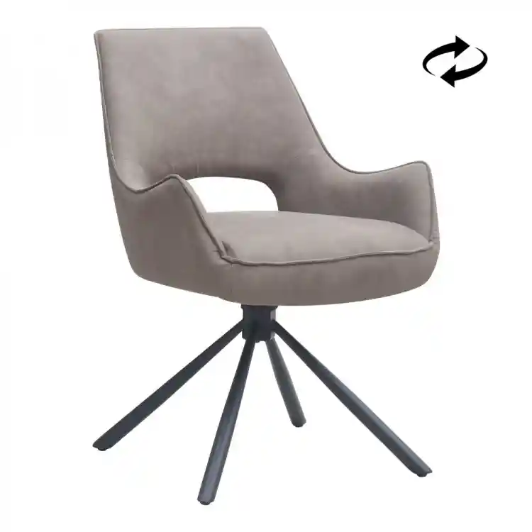 Πολυθρόνα τραπεζαρίας Alessia Megapap περιστρεφόμενη elephant grey ύφασμα - μεταλλικό μαύρο πόδι 58x66x85εκ. | GP057-0008,1 | 2 τμχ