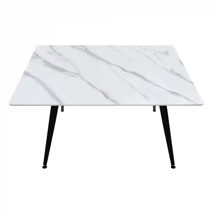 Τραπέζι Enzo Megapap sintered stone - μέταλλο χρώμα λευκό εφέ μαρμάρου - μαύρο 120x70x77εκ. | GP057-0011,1
