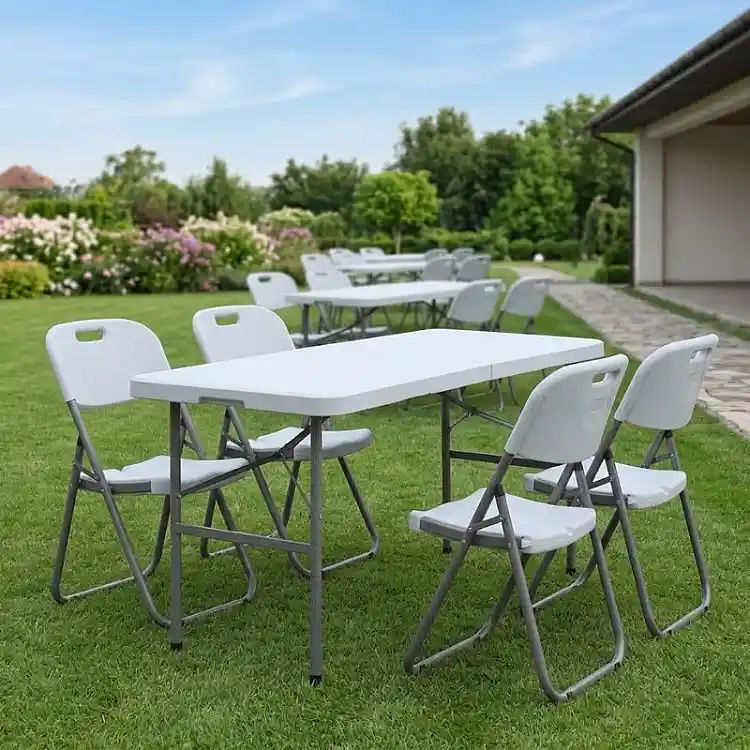 Τραπέζι catering - συνεδρίου Capri Megapap πτυσσόμενο - βαλίτσα χρώμα λευκό του πάγου 120x60x74εκ. | GP058-0001,1