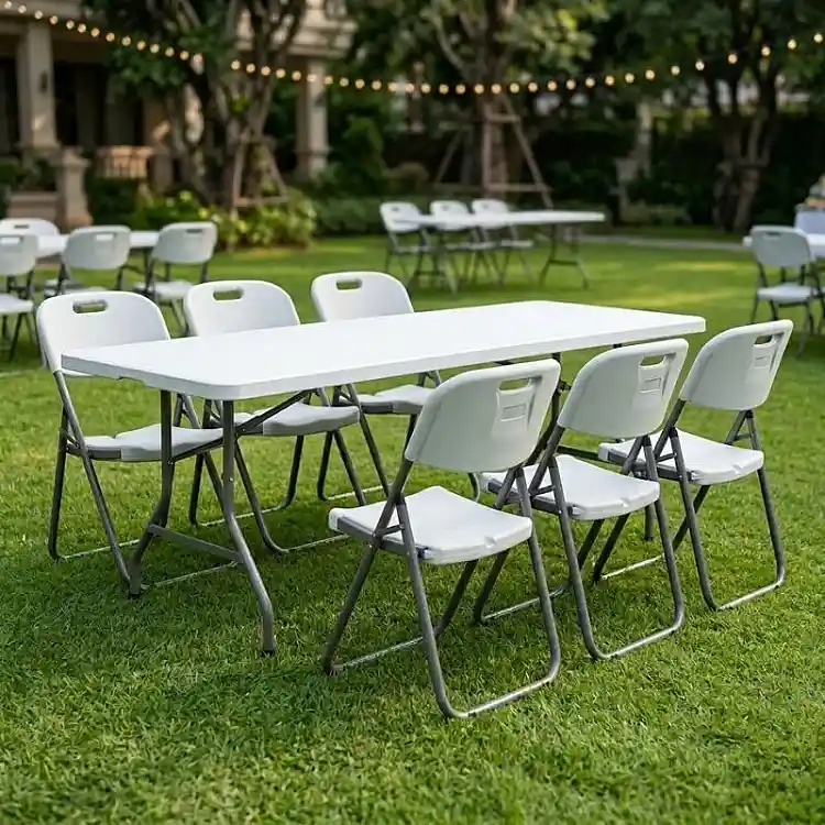 Τραπέζι catering - συνεδρίου Capri Megapap πτυσσόμενο - μονοκόμματη επιφάνεια χρώμα λευκό του πάγου 198x90x74εκ. | GP058-0007,1